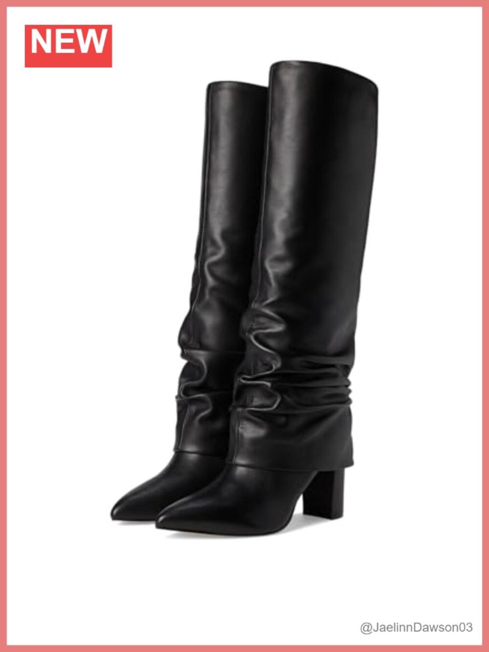 Marc Fisher LTD Women's Lalita Knee-High Slouchy Leather Block Heel Boots